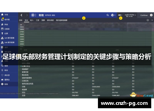 足球俱乐部财务管理计划制定的关键步骤与策略分析 足球俱乐部财务管理计划制定的关键步骤与策略分析